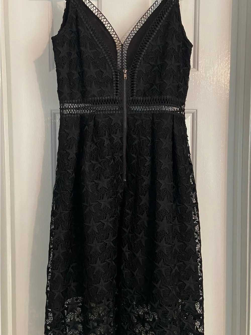 Sam Edelman Black Lace V-Neck Midi Dress